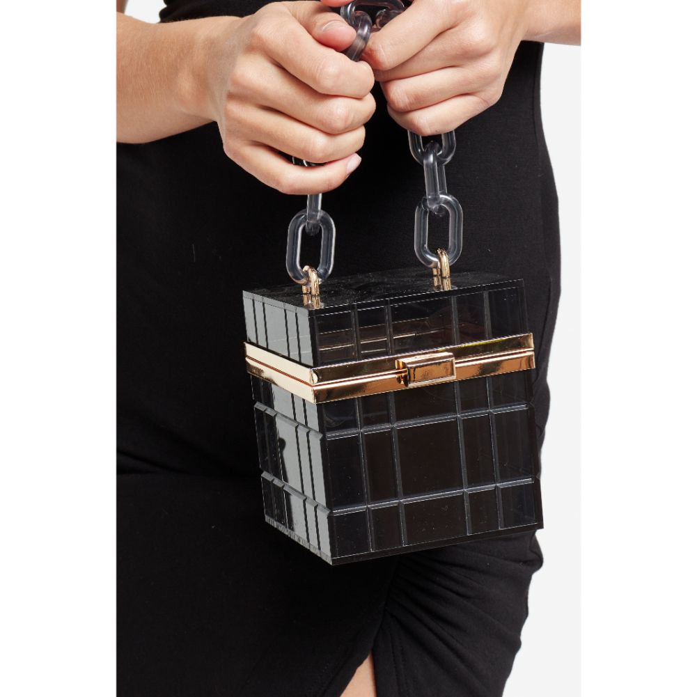 Woman wearing Smoke Urban Expressions Kiari Evening Bag 840611177353 View 3 | Smoke