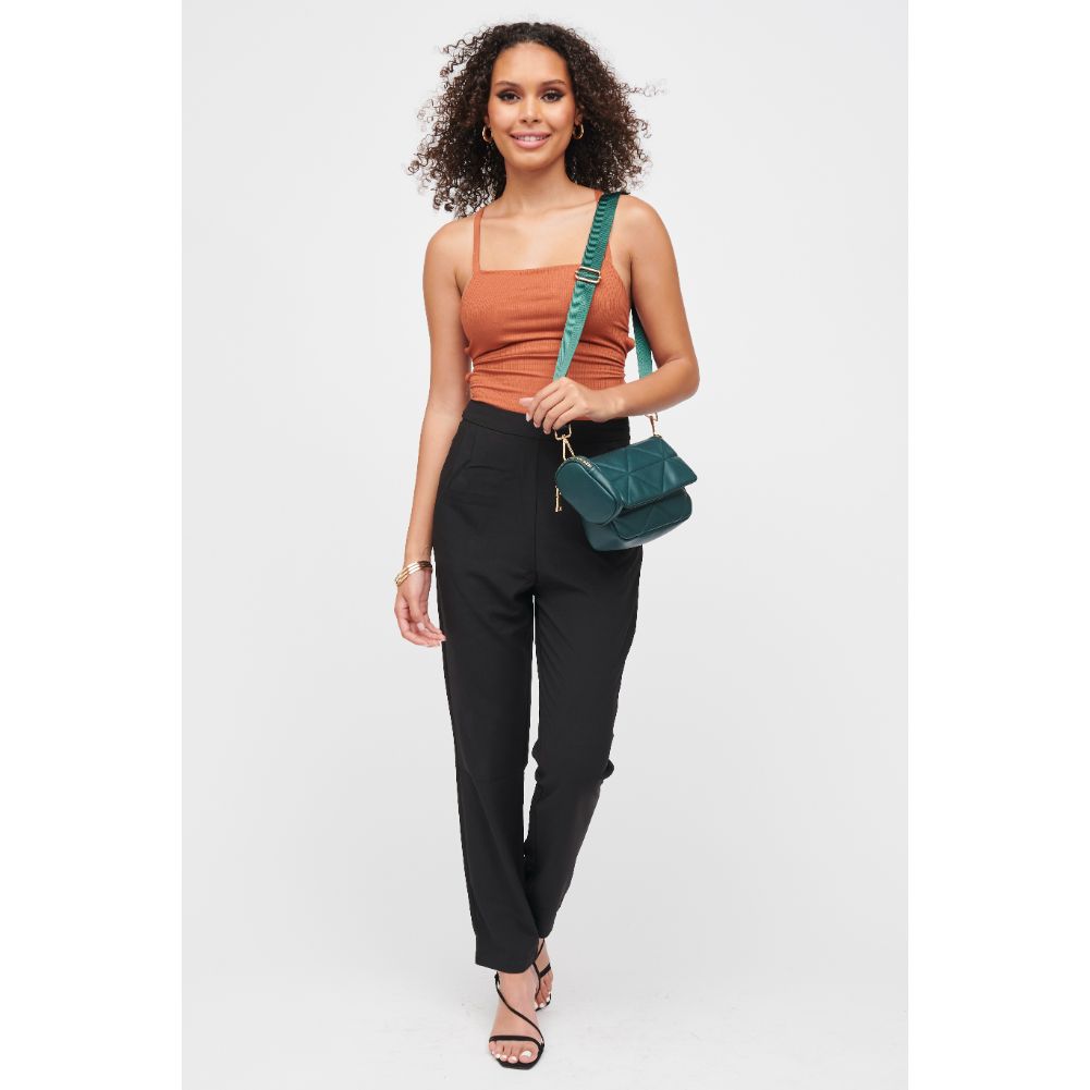 Woman wearing Hunter Green Urban Expressions Tasha Crossbody 840611185655 View 4 | Hunter Green