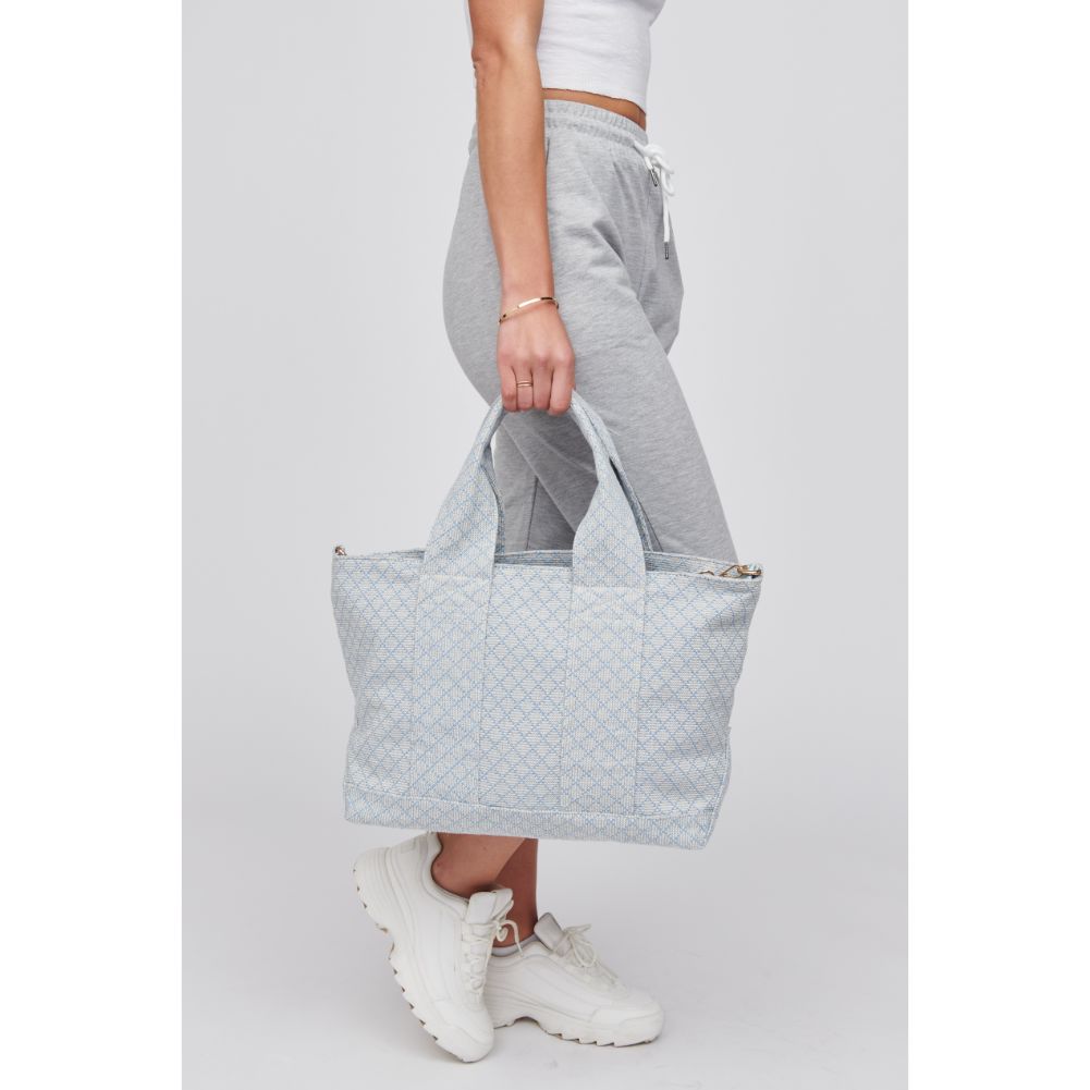 Woman wearing Sky Urban Expressions Dorret Tote 818209019743 View 4 | Sky