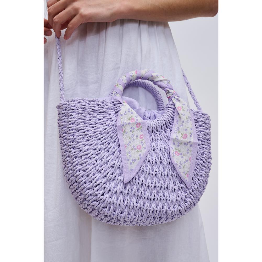 Woman wearing Lavender Urban Expressions Olivia Tote 840611191175 View 1 | Lavender