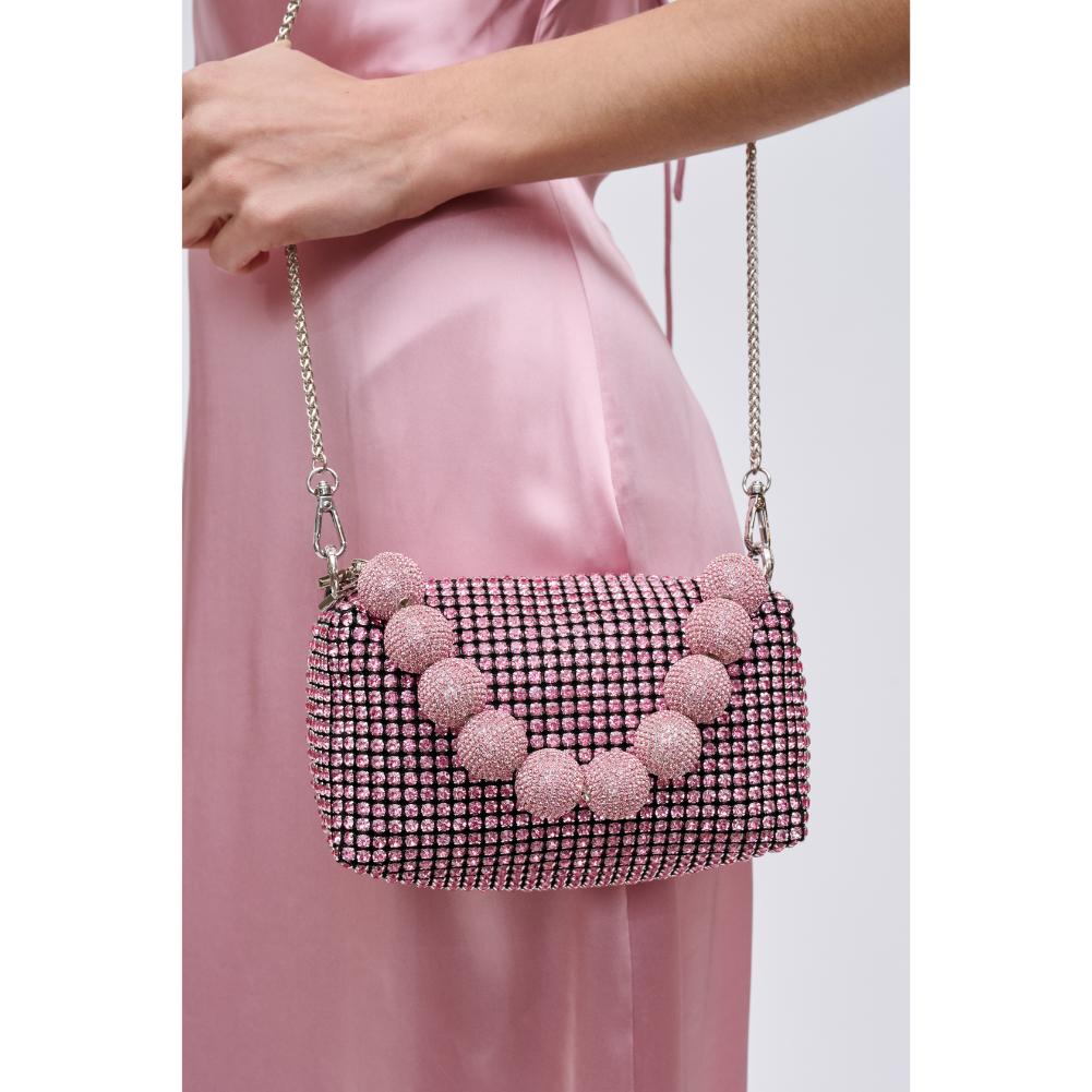 Woman wearing Pink Urban Expressions Monet Evening Bag 840611191328 View 4 | Pink