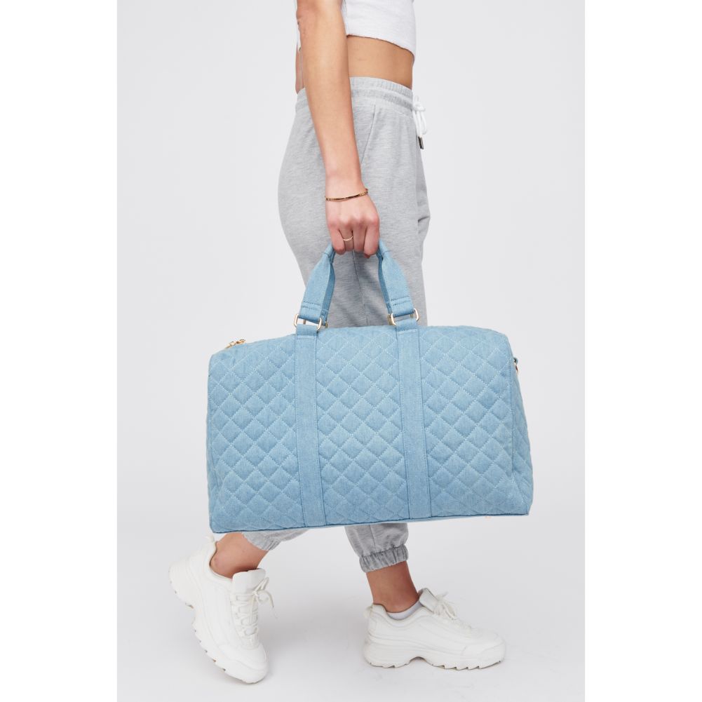 Woman wearing Chambray Urban Expressions Danielle Weekender 818209017046 View 4 | Chambray