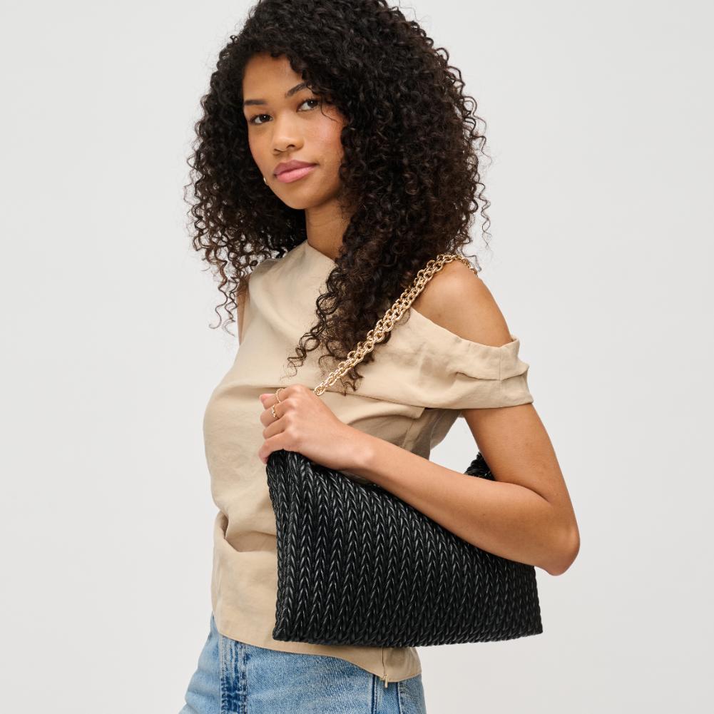 Woman wearing Black Urban Expressions Shelby Shoulder Bag 840611193391 View 2 | Black