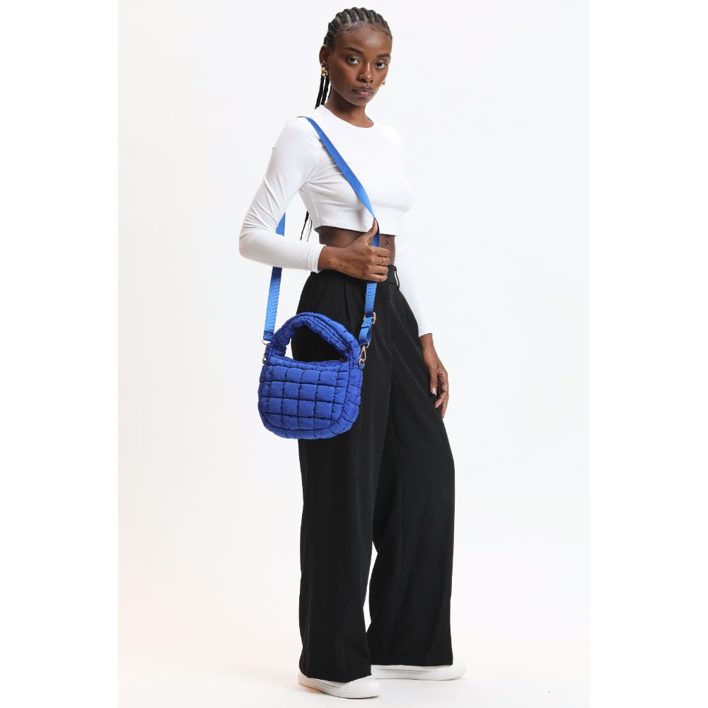 Woman wearing Electric Blue Urban Expressions Leo Crossbody 840611121165 View 4 | Electric Blue