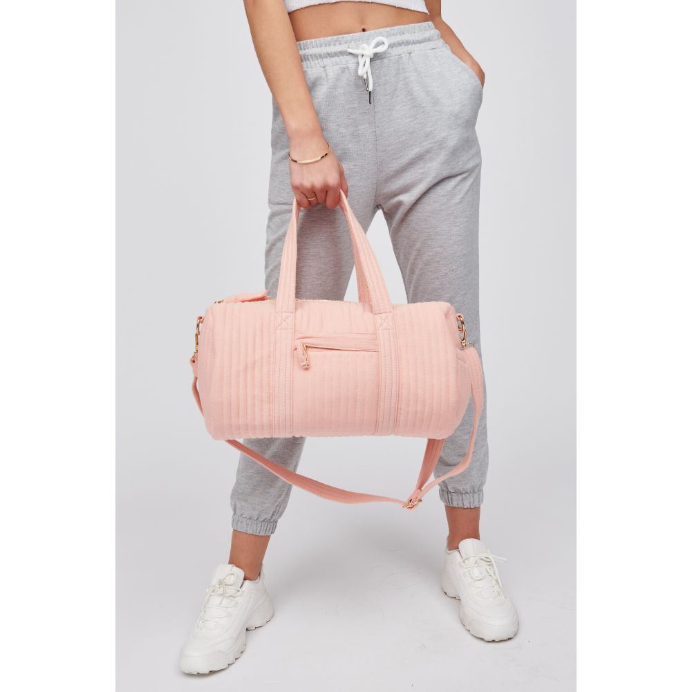 Woman wearing Rose Urban Expressions Terry Duffel 818209015981 View 2 | Rose