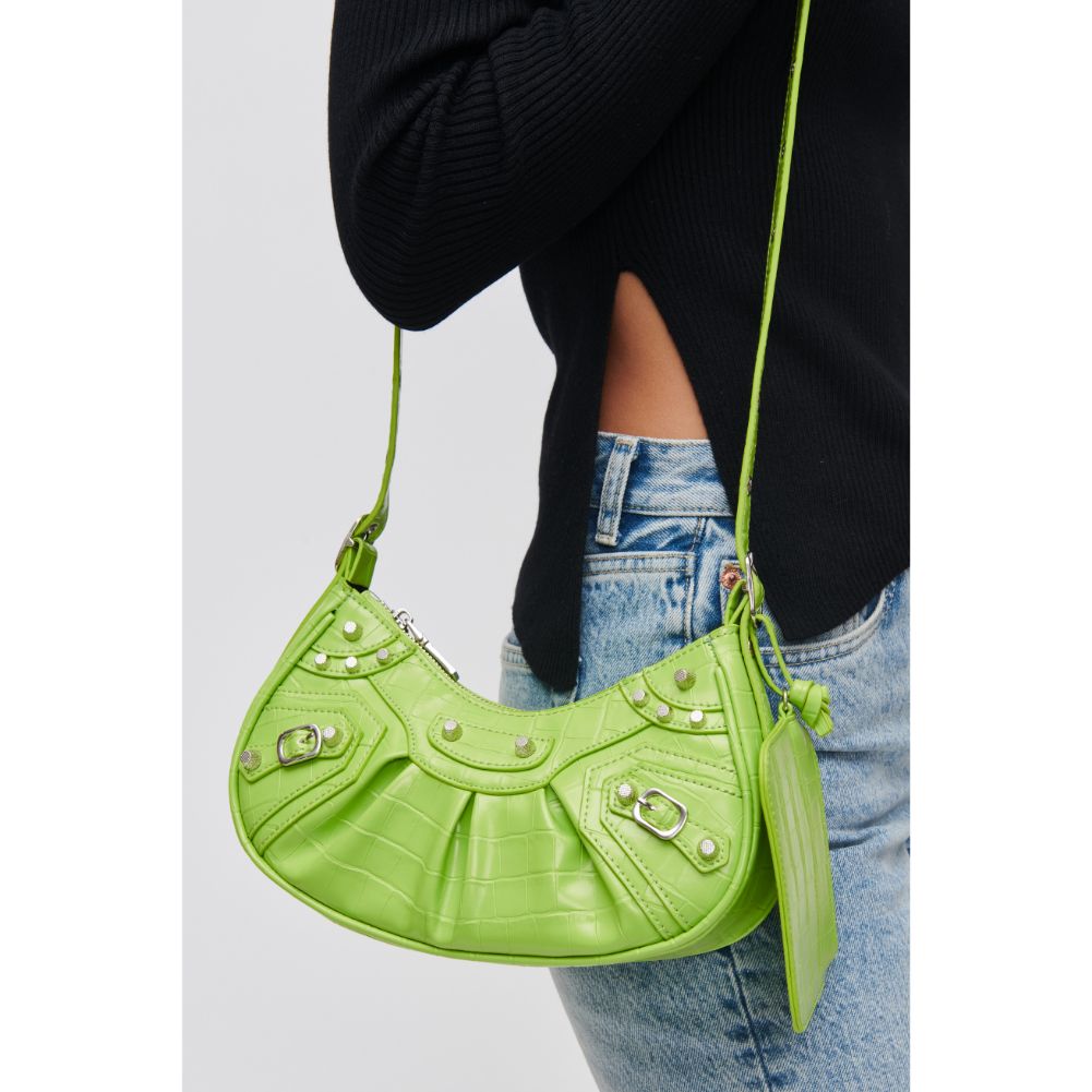 Woman wearing Citron Urban Expressions Bellatrix Crossbody 840611105592 View 4 | Citron