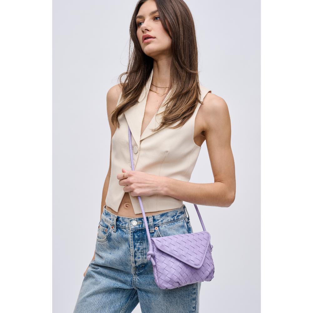 Woman wearing Lilac Urban Expressions Kylo Crossbody 840611124401 View 2 | Lilac