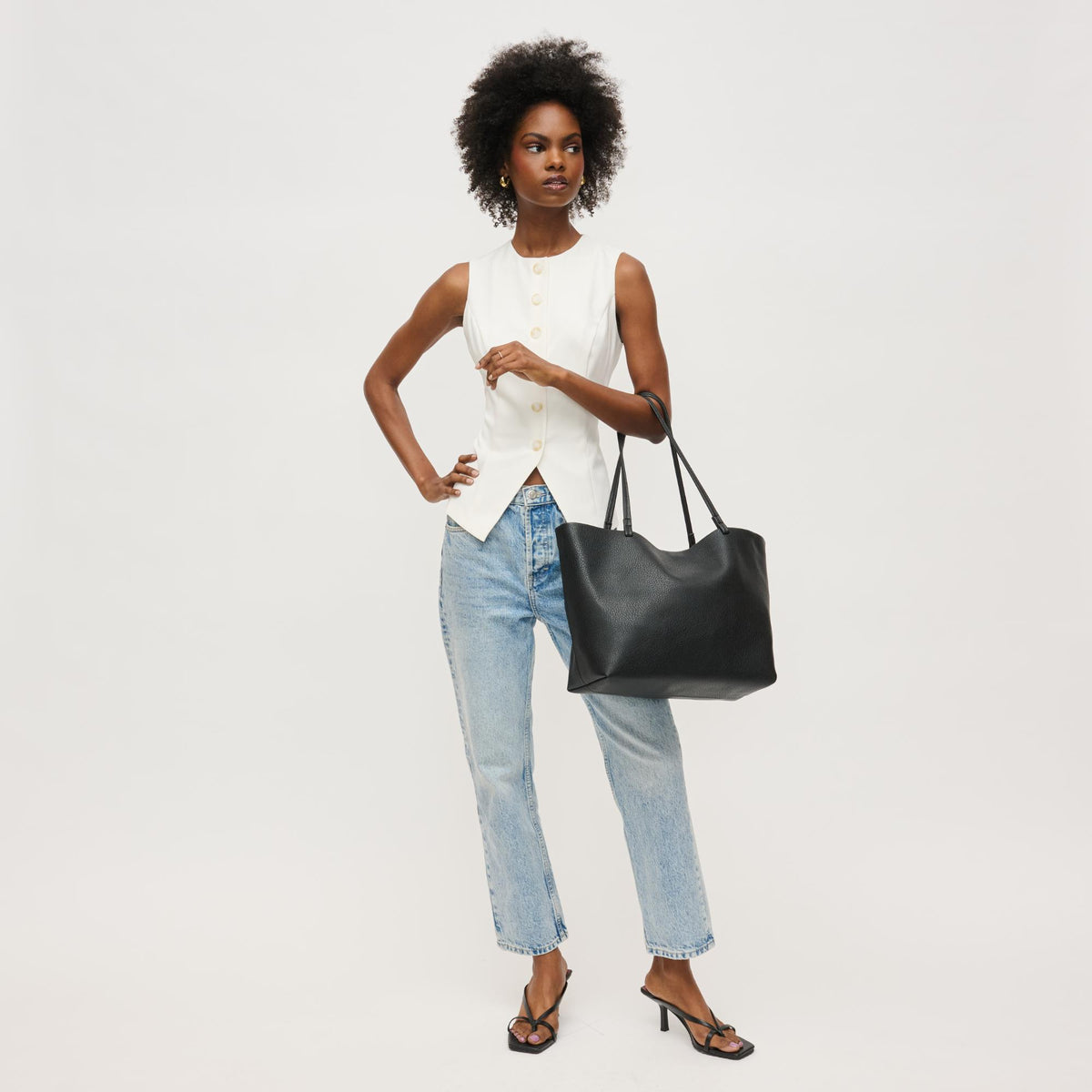 Woman wearing Black Urban Expressions Alma Tote 840611146809 View 3 | Black