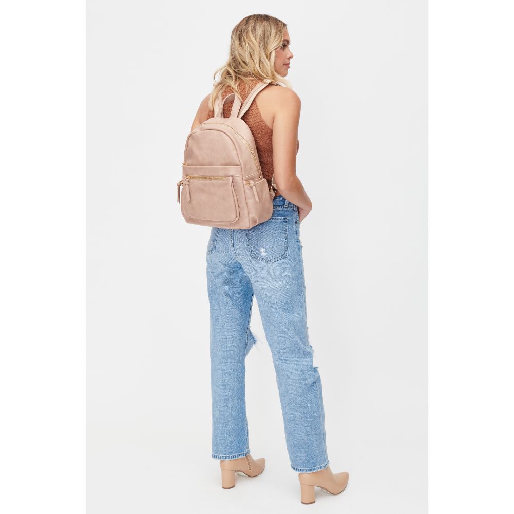 Woman wearing Natural Urban Expressions Scarlett Backpack 818209010719 View 3 | Natural