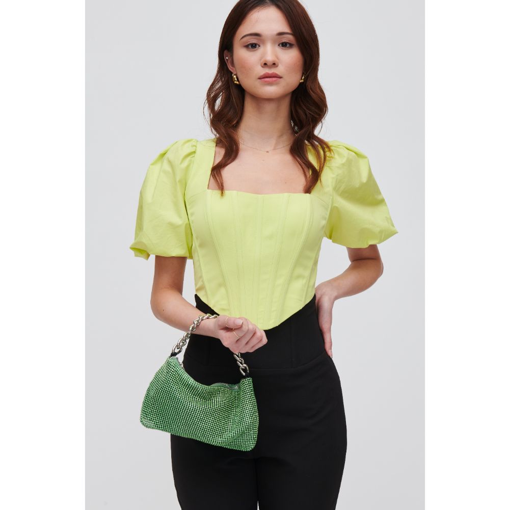 Woman wearing Green Urban Expressions Trixie Evening Bag 840611106773 View 1 | Green