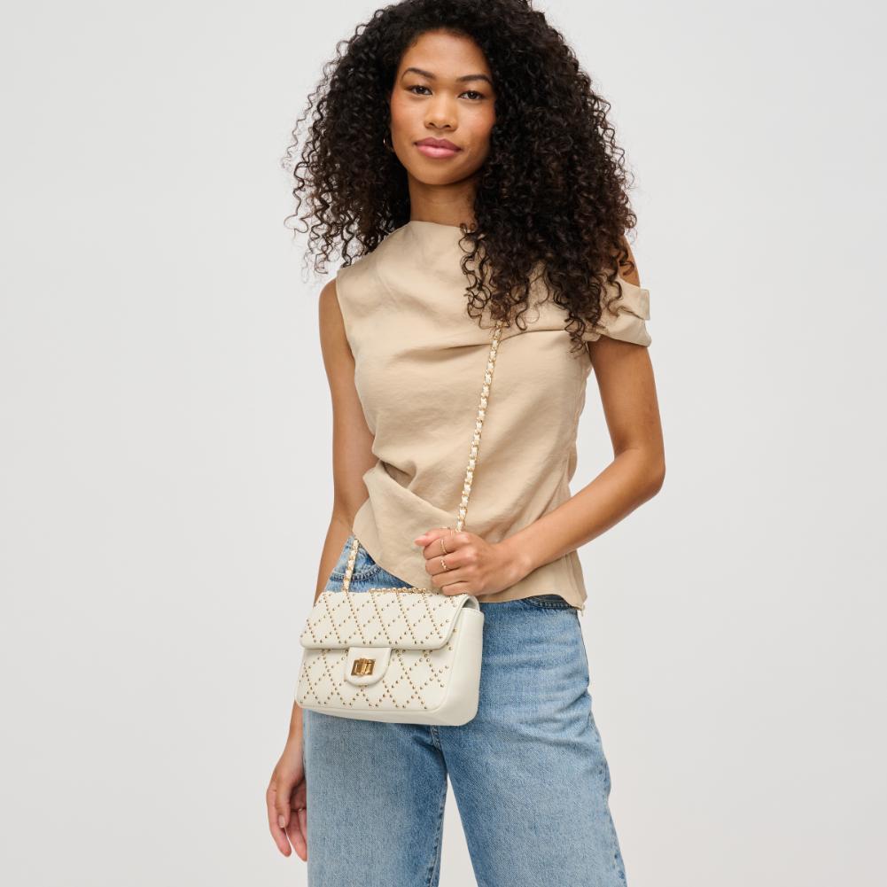 Woman wearing Ivory Urban Expressions Avery Crossbody 840611135612 View 3 | Ivory