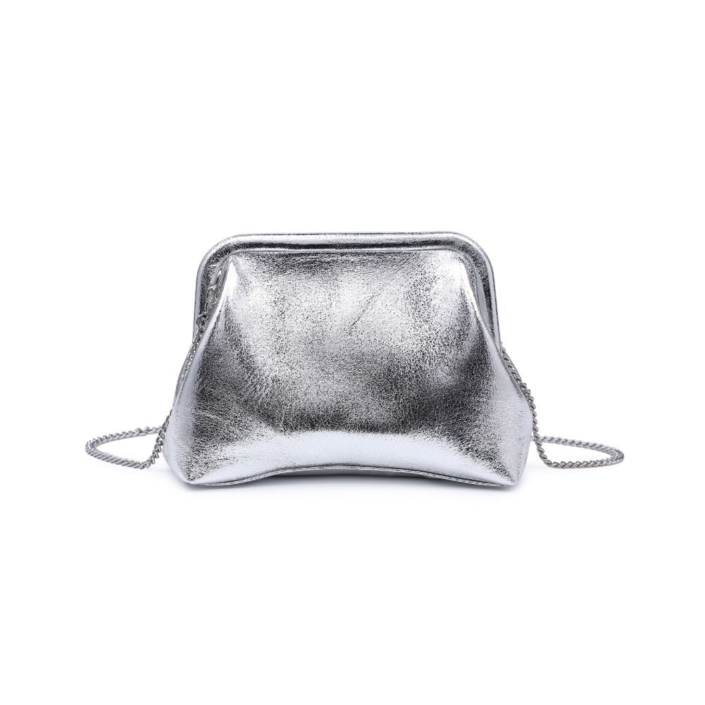 Product Image of Urban Expressions Agatha Metallic Clutch 840611103581 View 7 | Silver