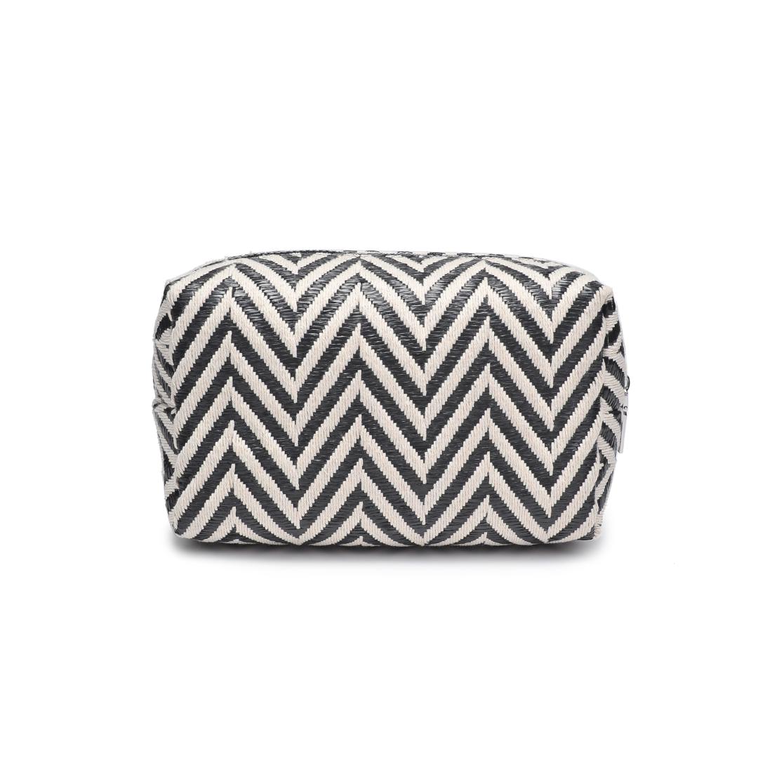 Product Image of Urban Expressions Chevron Chic Cosmetic Pouch 840611152633 View 3 | Black White