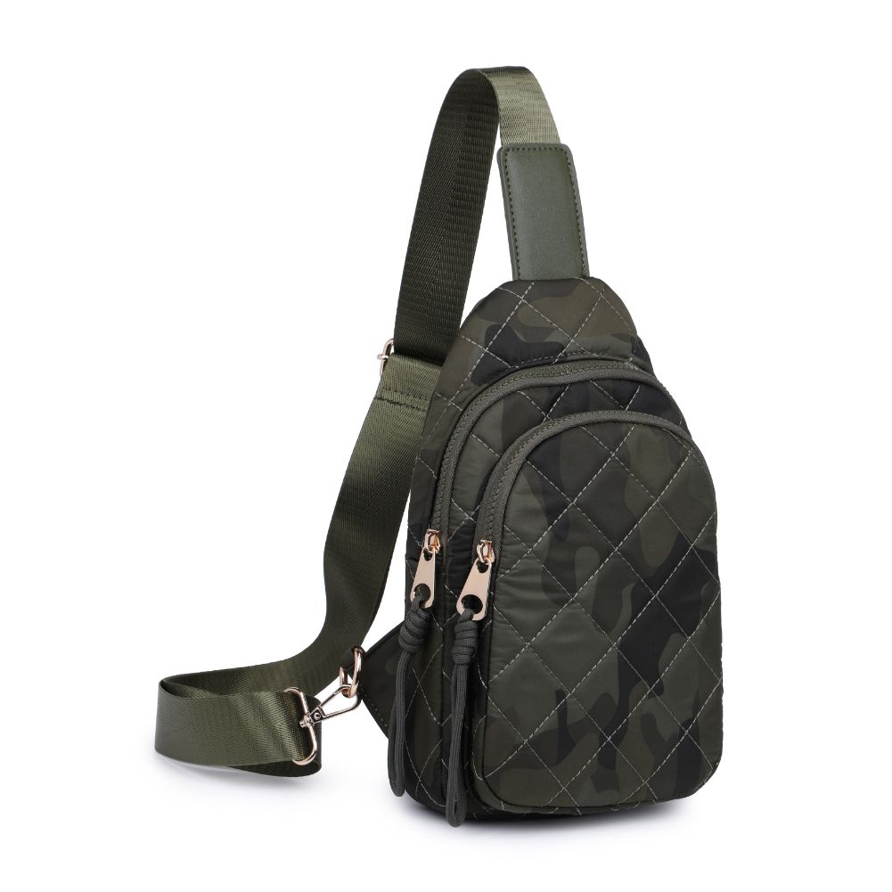 Product Image of Urban Expressions Ace - Quilted Nylon Sling Backpack 840611184207 View 6 | Dark Green Camo