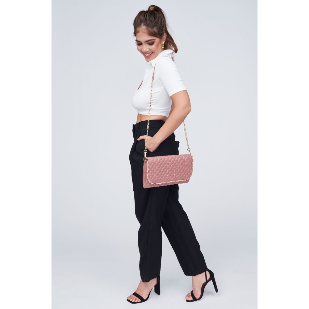 Woman wearing Blush Urban Expressions Viola Clutch 818209011006 View 3 | Blush