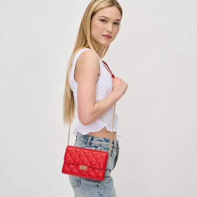 Woman wearing Red Urban Expressions Winona Crossbody 840611131140 View 1 | Red