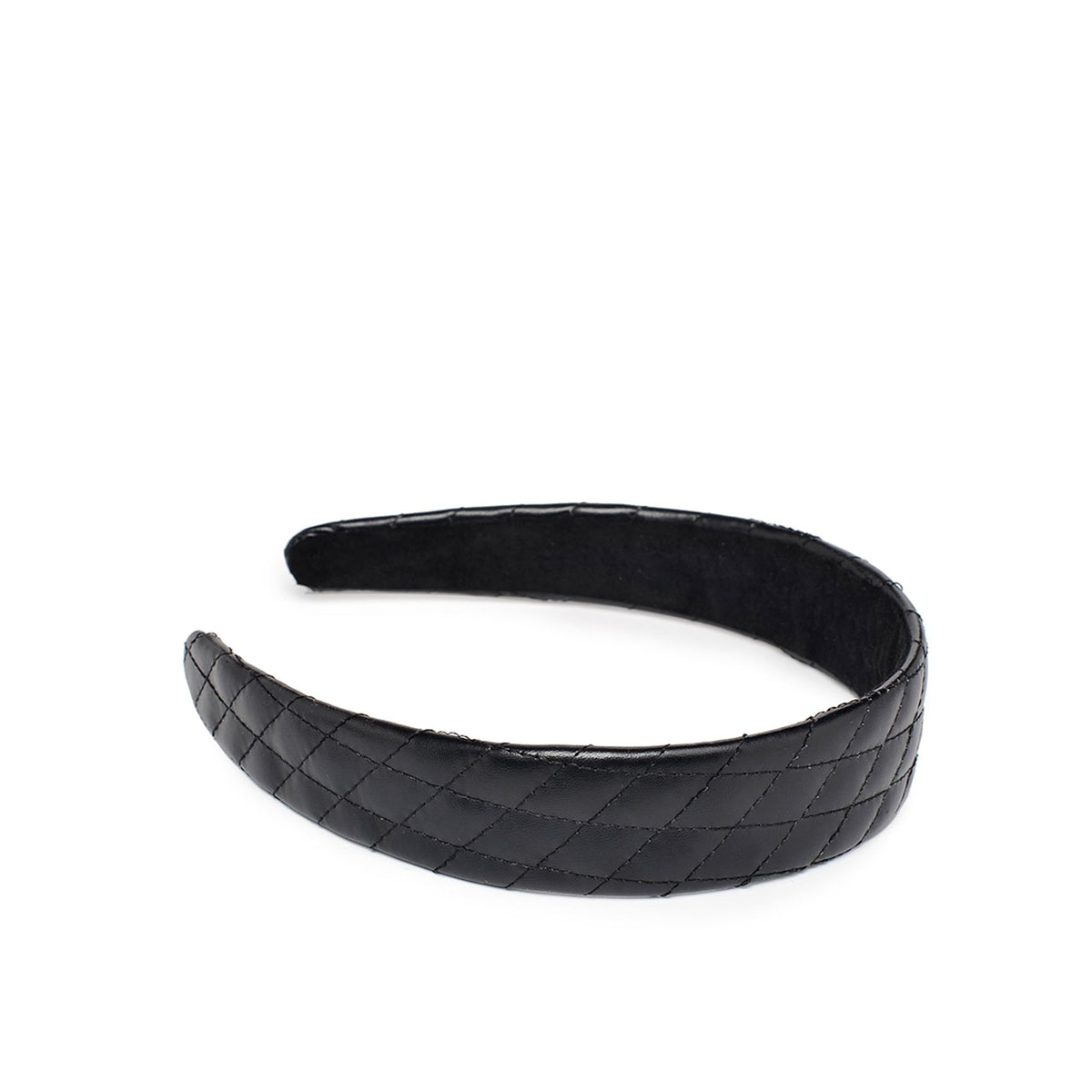 Product Image of Urban Expressions Quilted Vegan Leather Headband Headband 818209014182 View 5 | Black