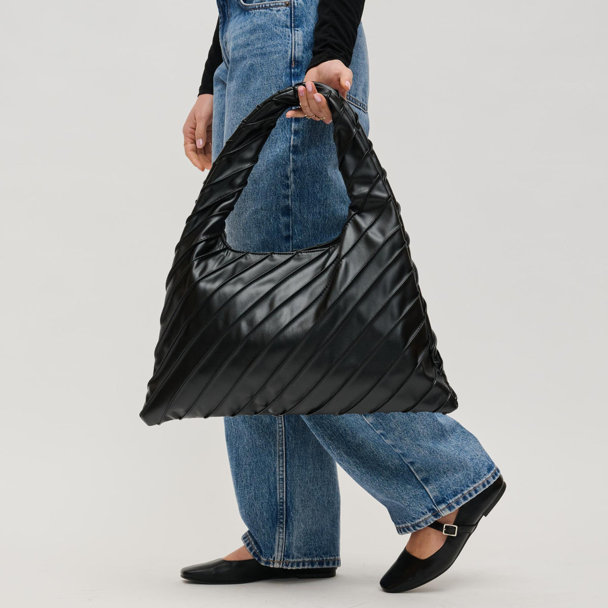 Woman wearing Black Urban Expressions Allie Hobo 840611156846 View 4 | Black