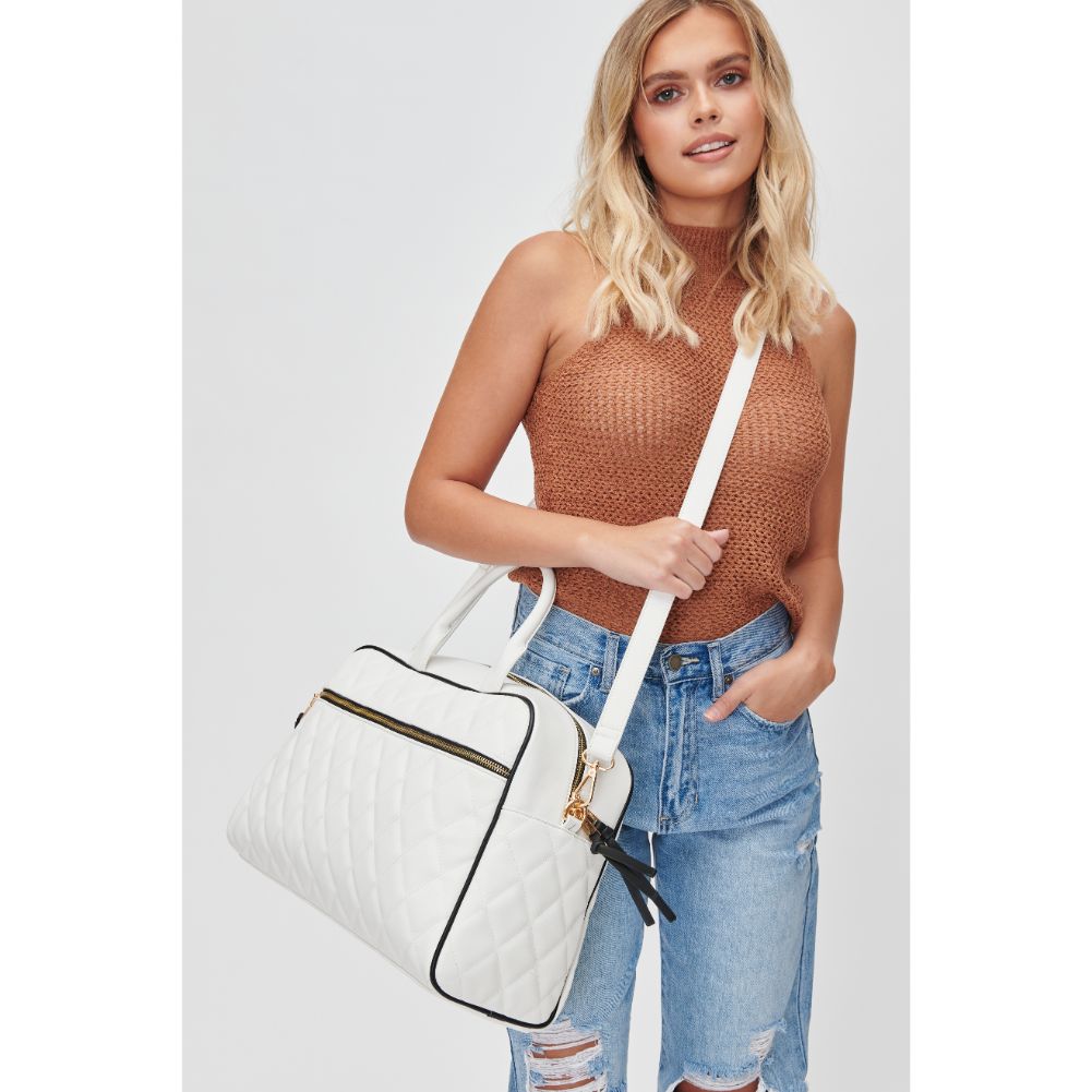 Woman wearing White Urban Expressions Philippa Weekender 818209011419 View 3 | White