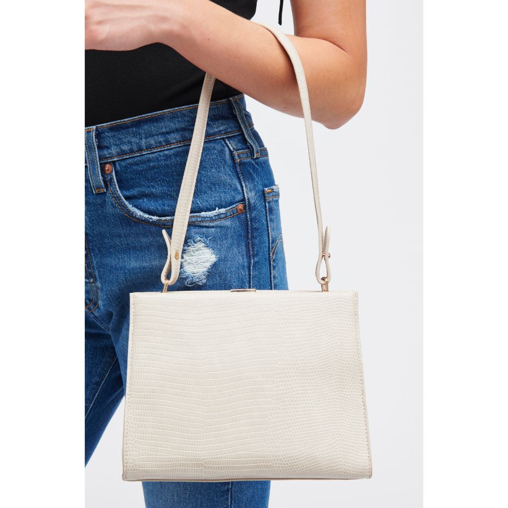 Woman wearing Oatmilk Urban Expressions Deloris Shoulder Bag 840611185112 View 2 | Oatmilk