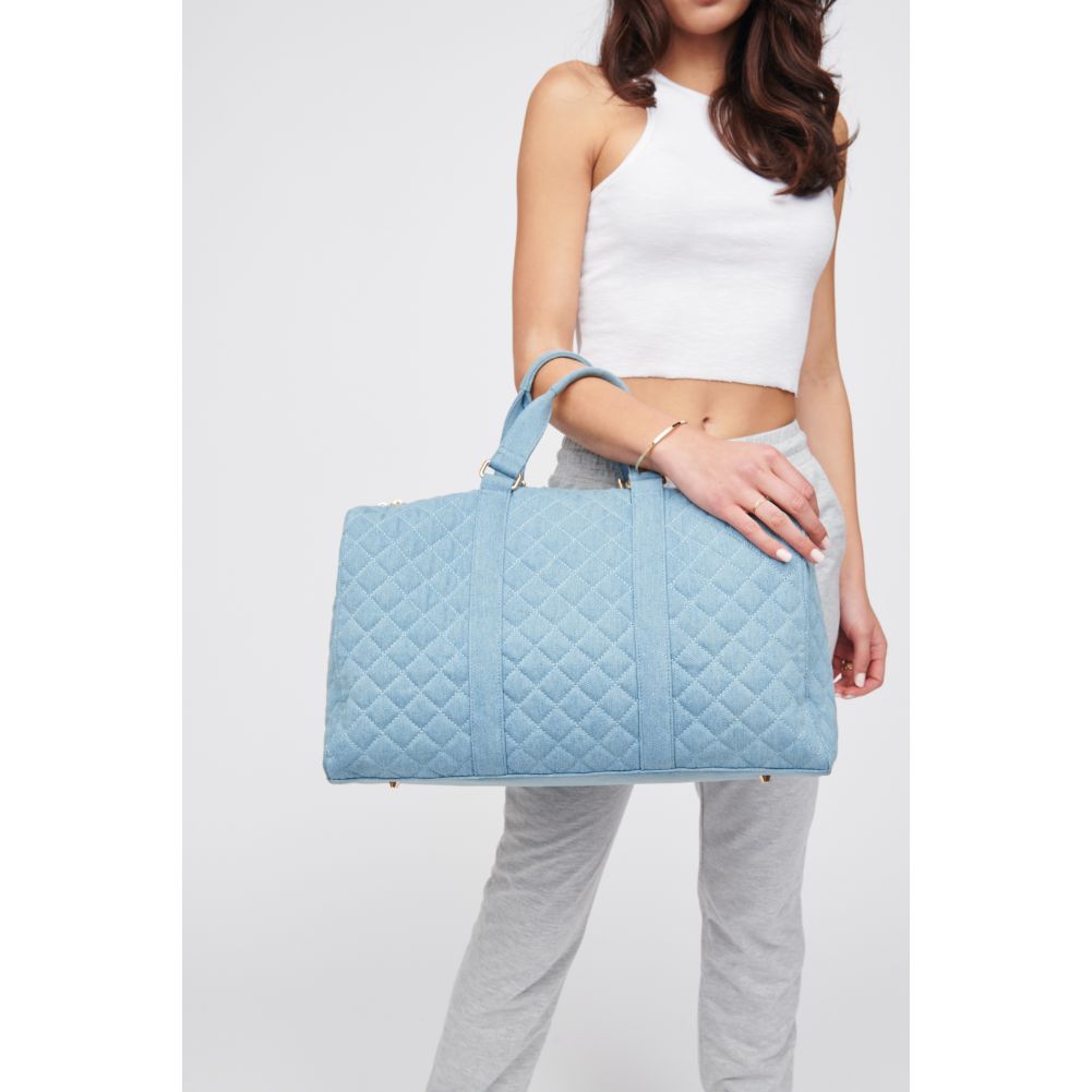 Woman wearing Chambray Urban Expressions Danielle Weekender 818209017046 View 2 | Chambray