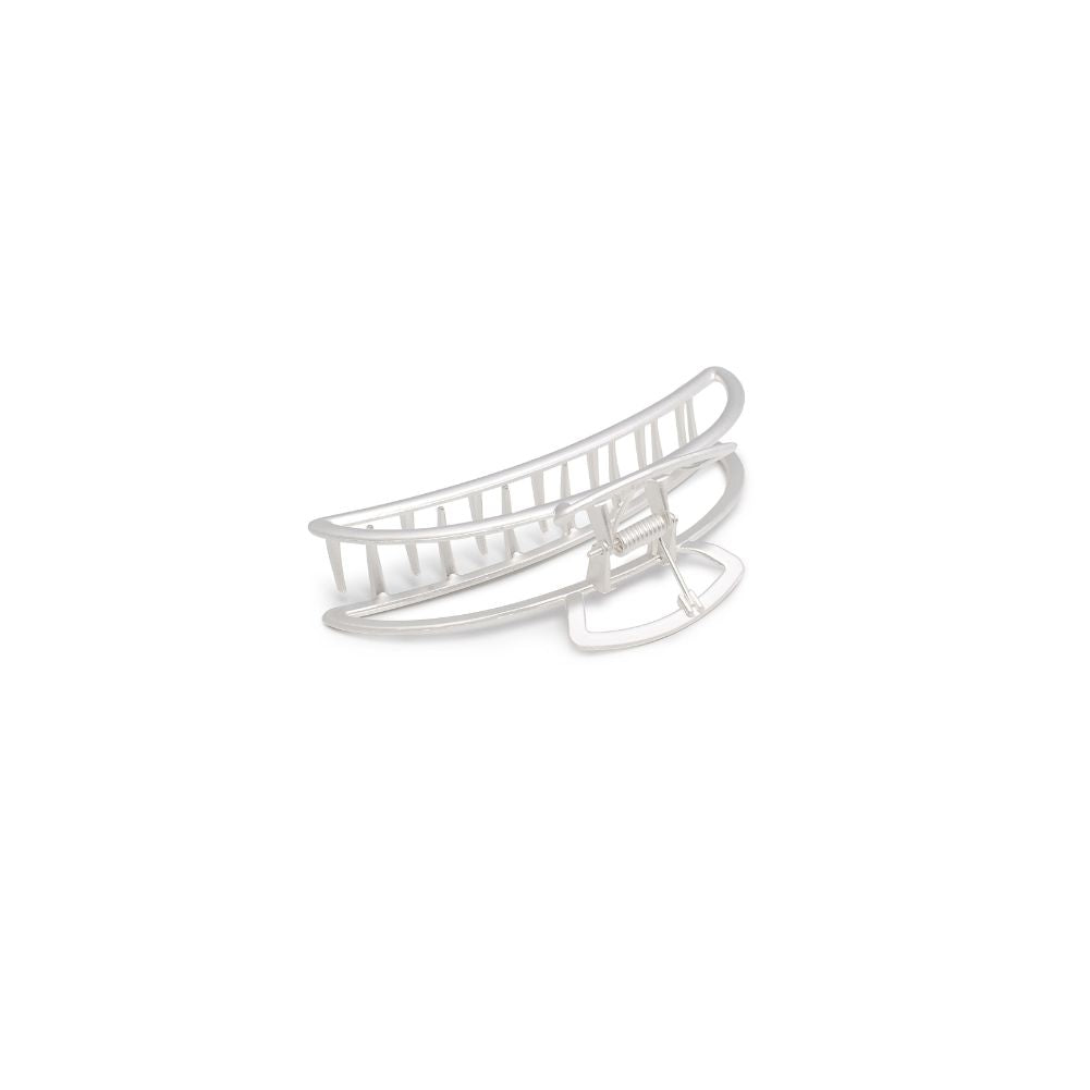 Product Image of Urban Expressions Large Cutout Metal Claw Hair Claw 818209013611 View 3 | Matte Silver