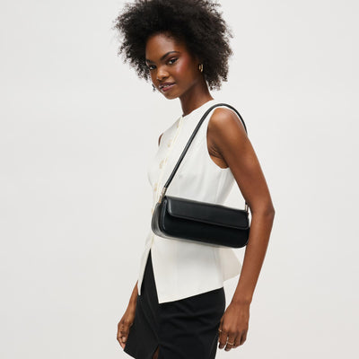 Woman wearing Black Urban Expressions Bailey Shoulder Bag 840611145956 View 1 | Black