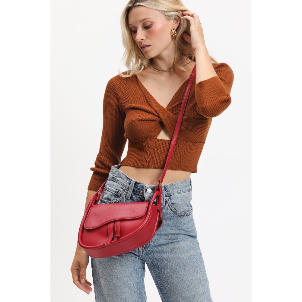 Woman wearing Red Urban Expressions Arlo Crossbody 840611120946 View 1 | Red