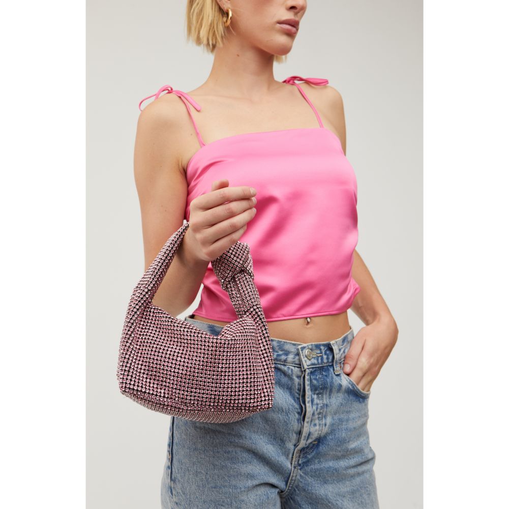 Woman wearing Pink Urban Expressions Quinn Evening Bag 840611114051 View 4 | Pink