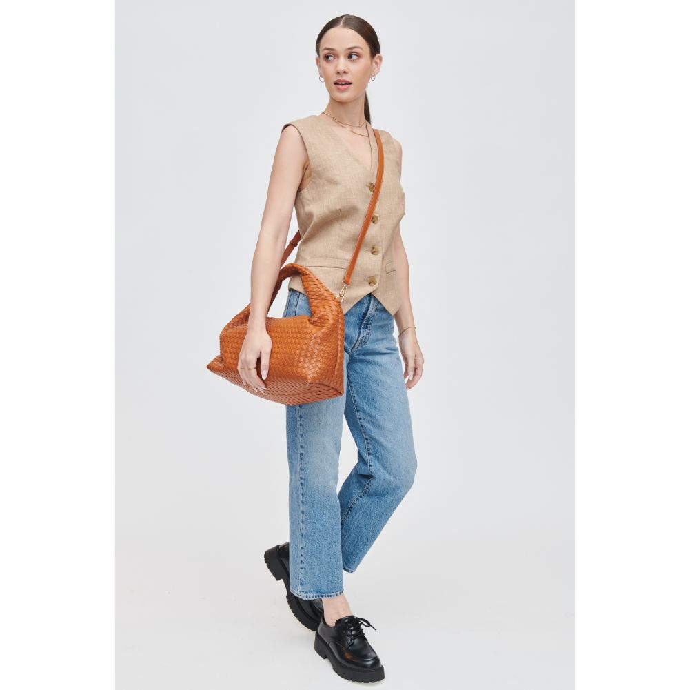 Woman wearing Tan Urban Expressions Trudie Shoulder Bag 840611107770 View 4 | Tan