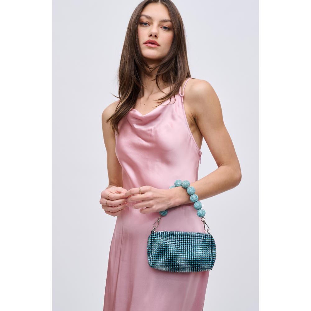 Woman wearing Turquoise Urban Expressions Monet Evening Bag 840611191311 View 1 | Turquoise