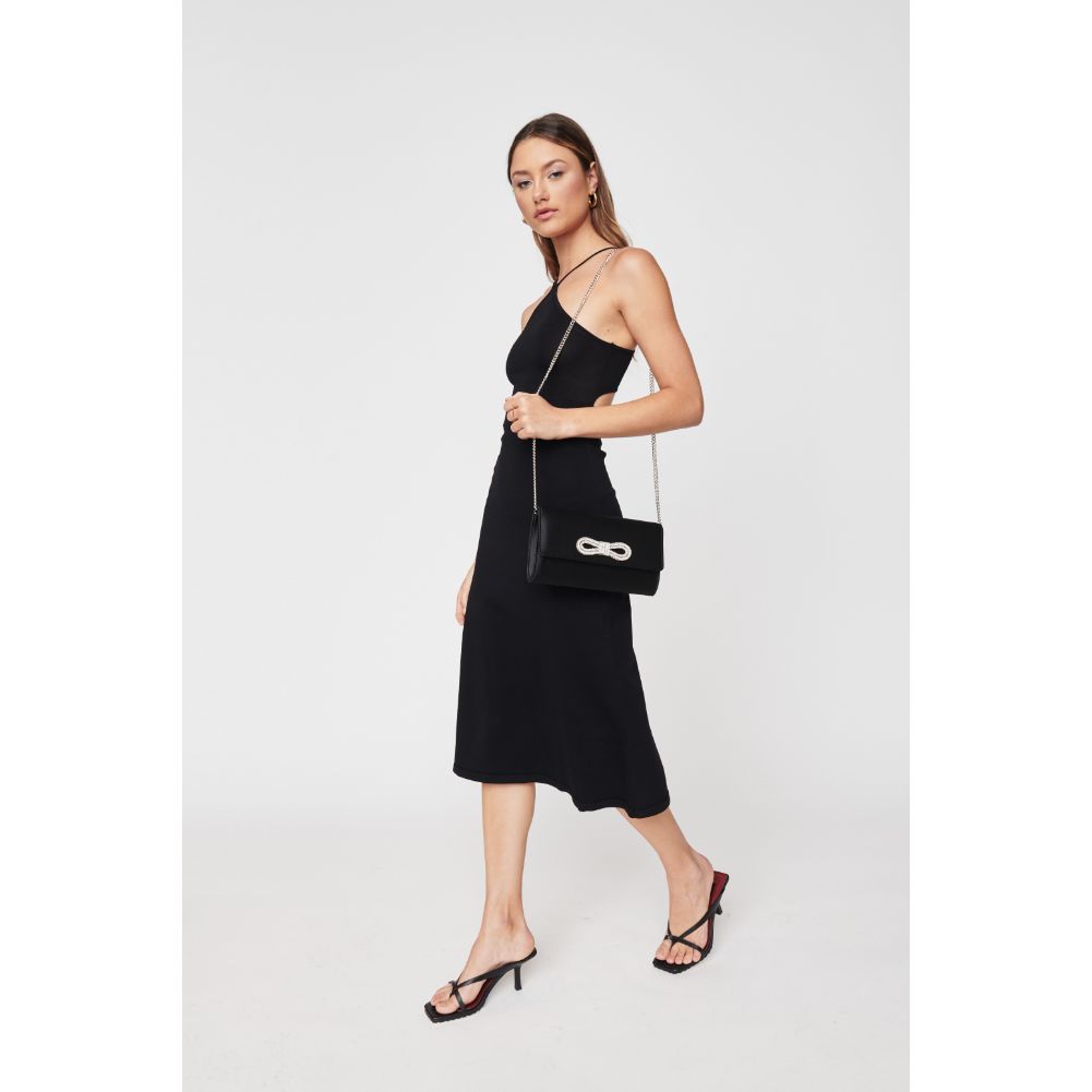 Woman wearing Black Urban Expressions Karlie - Bow Tie Evening Bag 840611104328 View 4 | Black