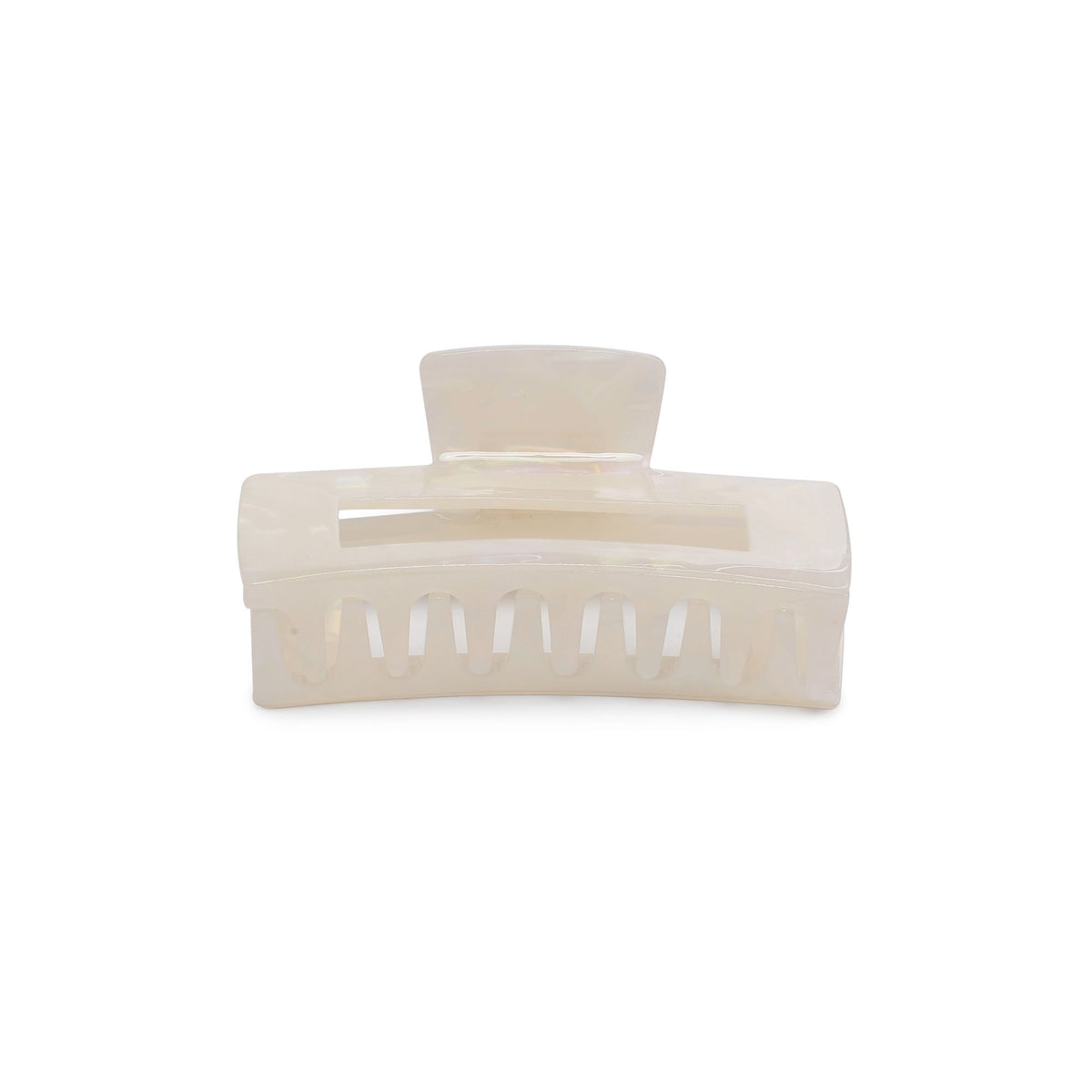 Product Image of Urban Expressions Cutout Rectangle Large Jaw Hair Claw 818209012959 View 2 | White