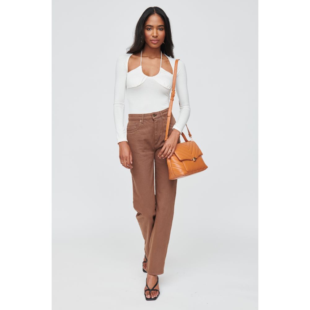 Woman wearing Tan Urban Expressions Imani Crossbody 840611108036 View 2 | Tan