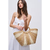 Woman wearing Natural Multi Urban Expressions Carmen Tote 840611123114 View 1 | Natural Multi