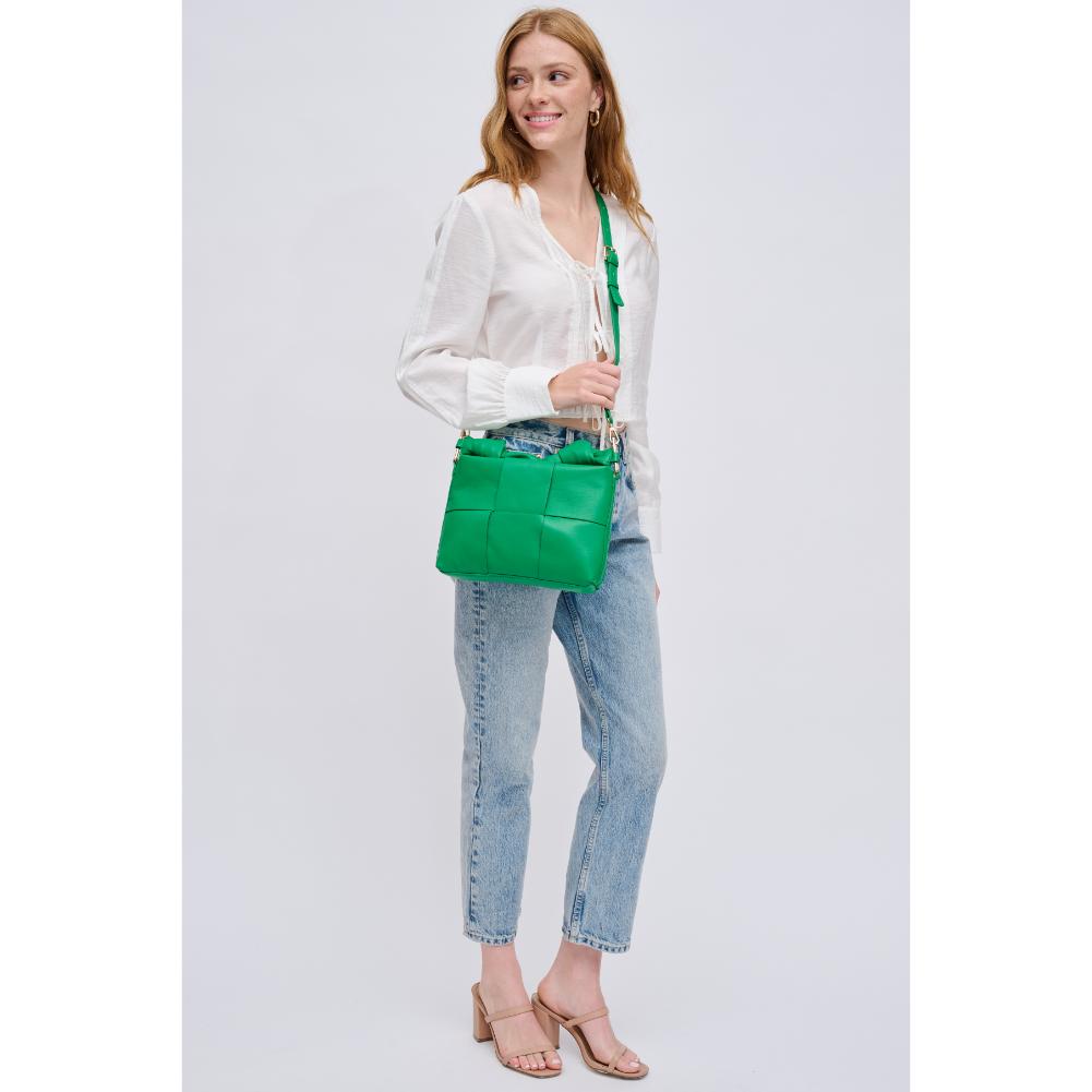 Woman wearing Kelly Green Urban Expressions Jane Crossbody 840611123763 View 4 | Kelly Green