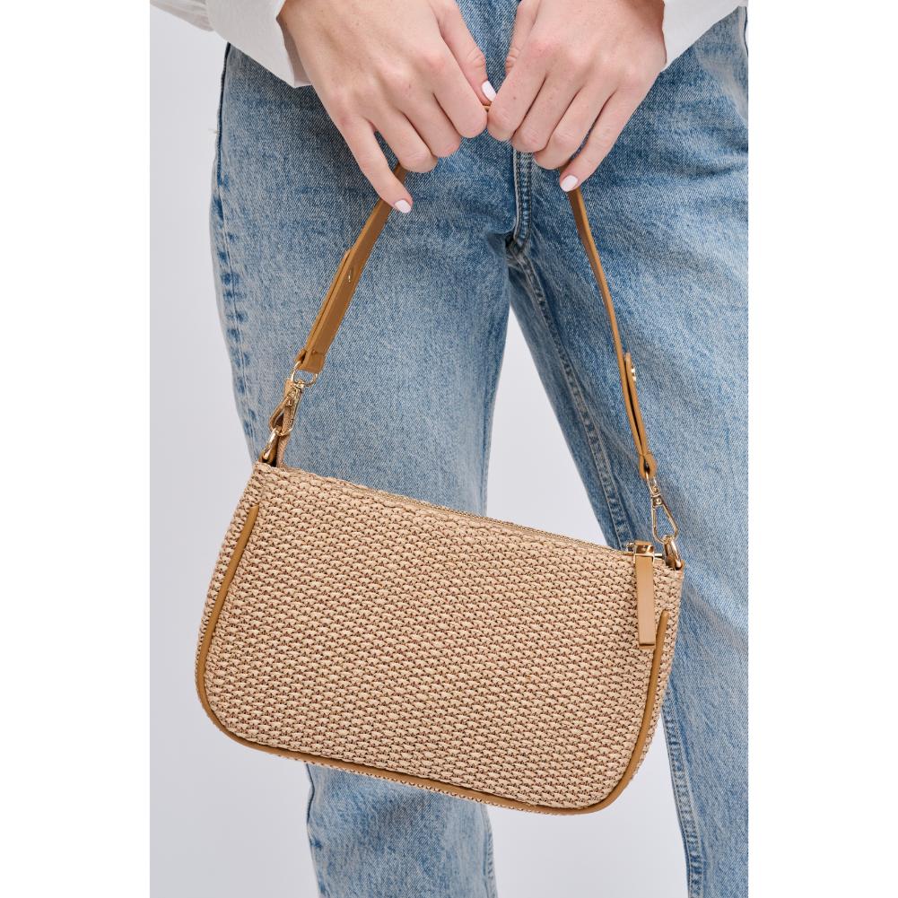 Woman wearing Tan Urban Expressions Haven Crossbody 840611123534 View 4 | Tan