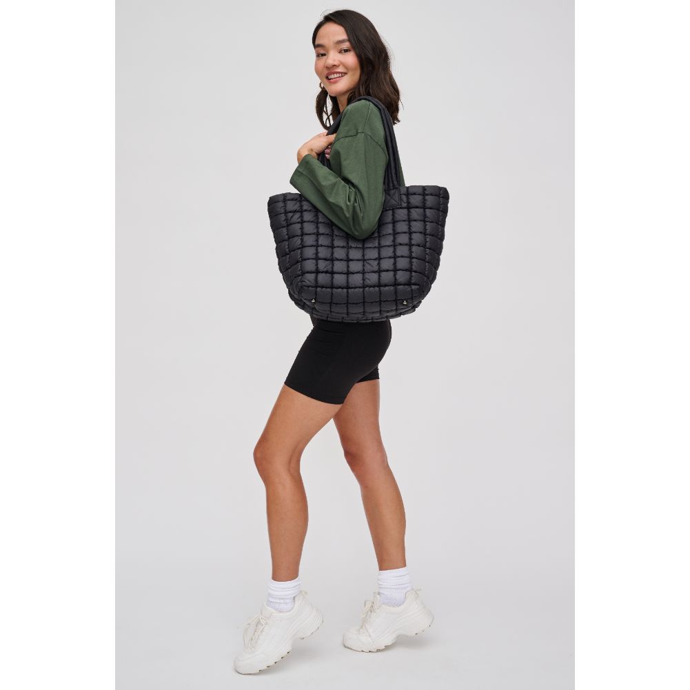 Woman wearing Black Urban Expressions Breakaway - Puffer Tote 840611119834 View 4 | Black