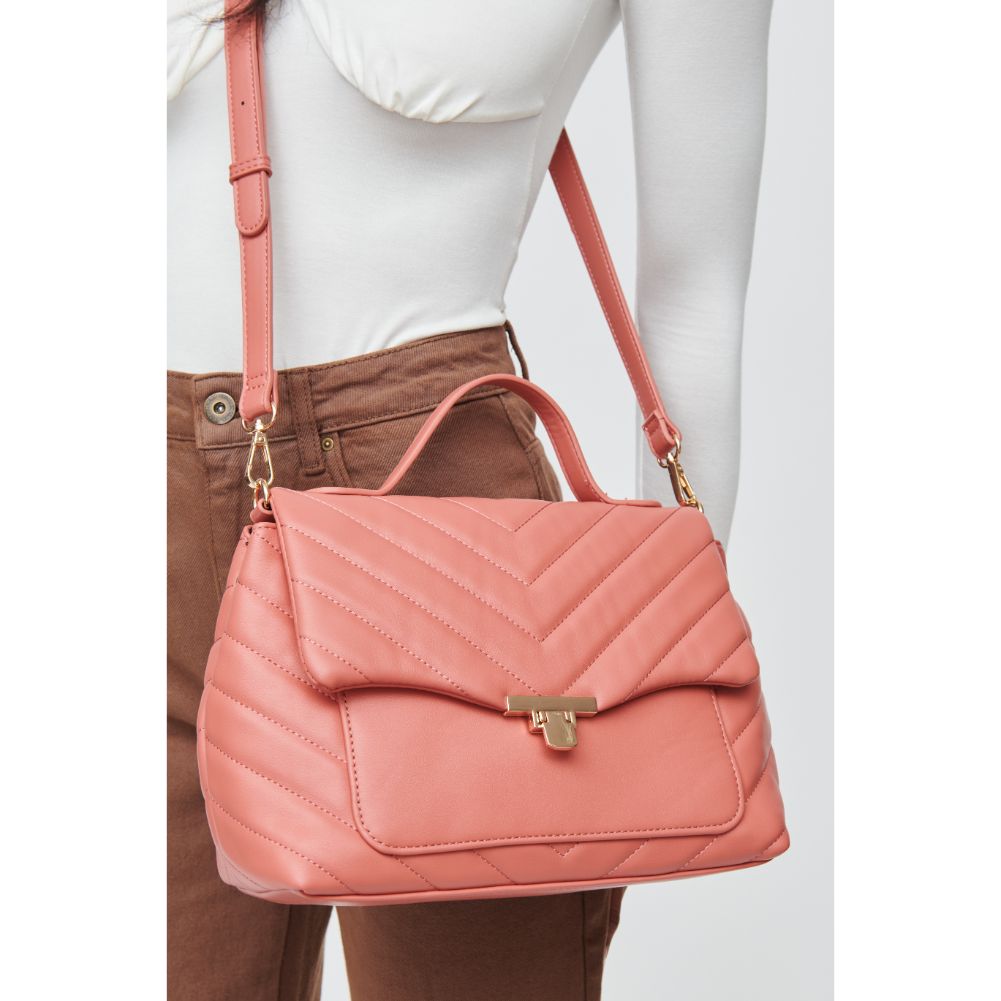 Woman wearing Blush Urban Expressions Imani Crossbody 840611108678 View 4 | Blush