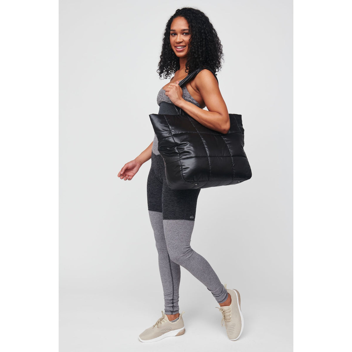 Woman wearing Black Urban Expressions Neeva Tote 818209010399 View 3 | Black