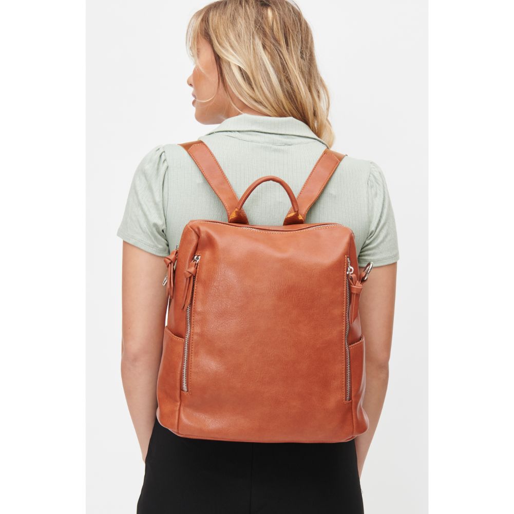 Woman wearing Tan Urban Expressions Edie Backpack 818209010290 View 1 | Tan