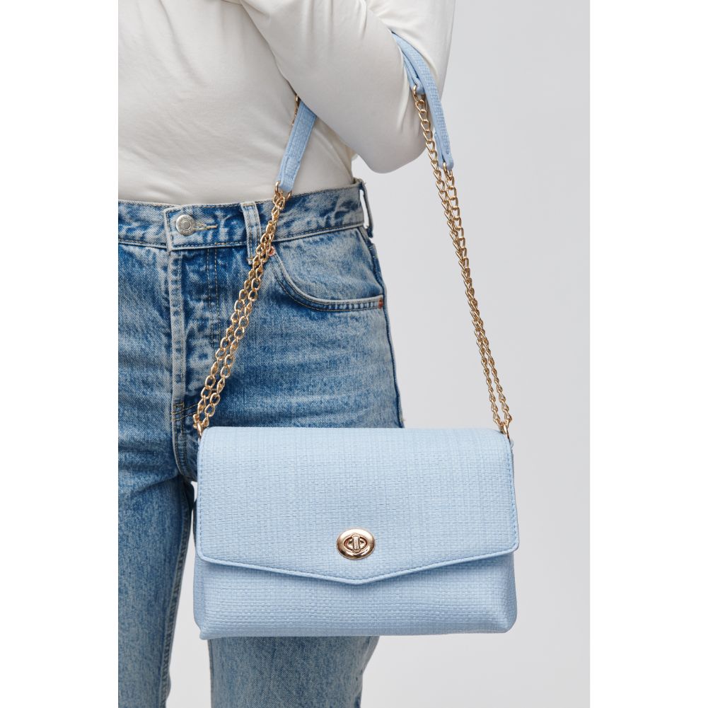 Woman wearing Sky Blue Urban Expressions Wrenlee Crossbody 840611118417 View 4 | Sky Blue