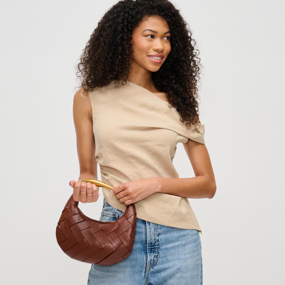 Woman wearing Espresso Urban Expressions Ursula Crossbody 840611193742 View 1 | Espresso