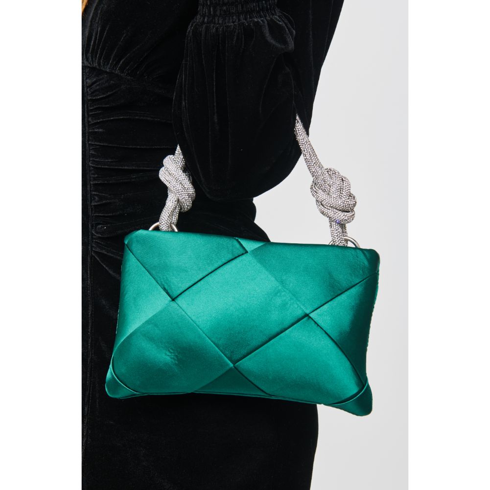 Woman wearing Emerald Urban Expressions Valkyrie Evening Bag 840611100696 View 4 | Emerald