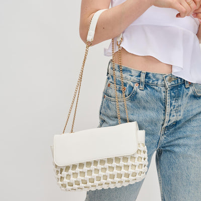 Woman wearing White Urban Expressions Erin Crossbody 840611128553 View 1 | White