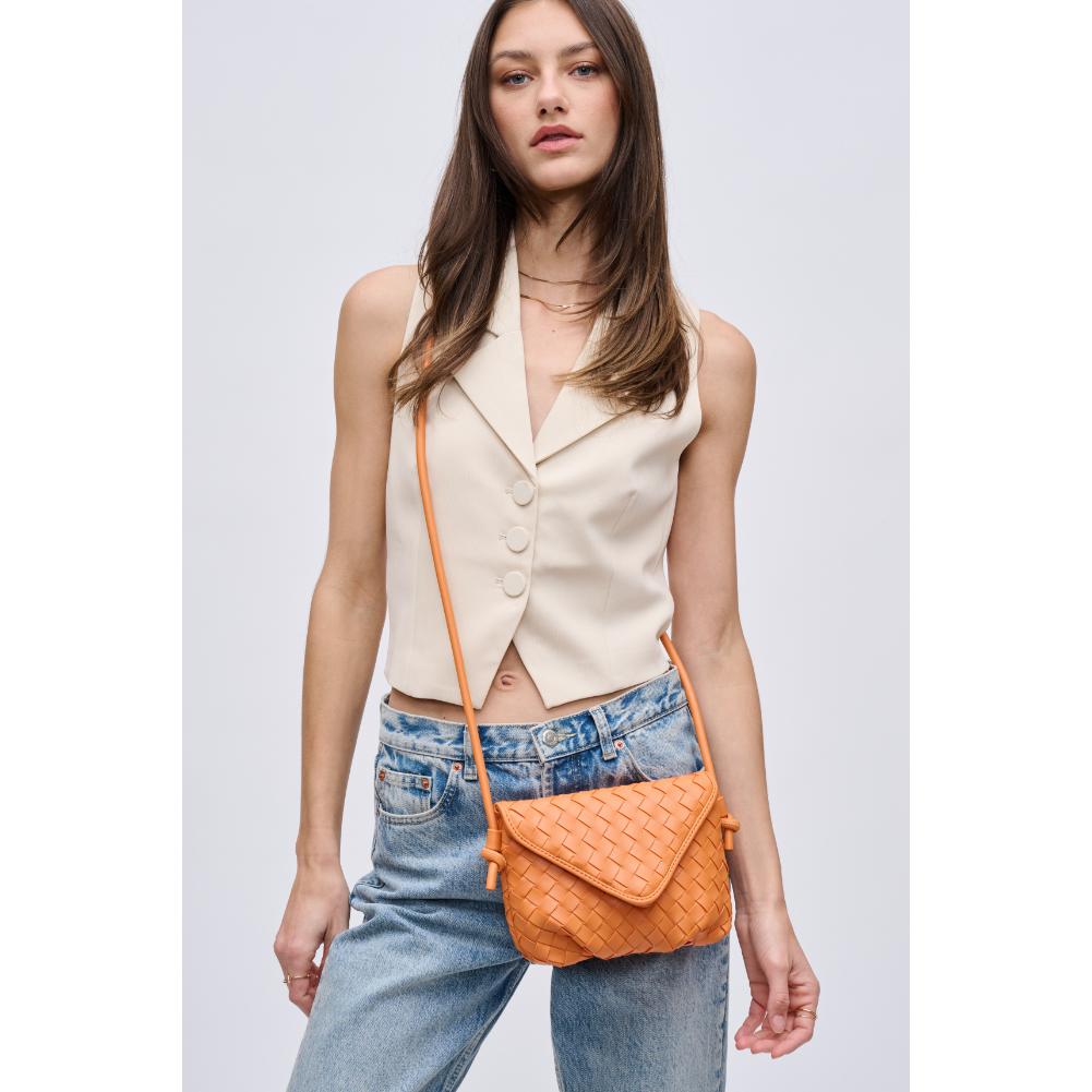 Woman wearing Orange Urban Expressions Kylo Crossbody 840611124418 View 2 | Orange