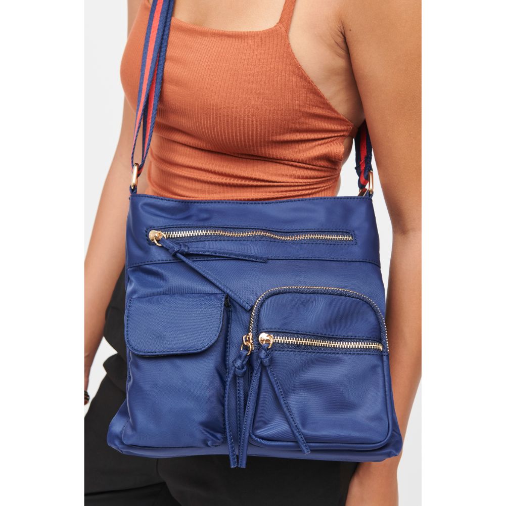 Woman wearing Midnight Urban Expressions Shay Messenger 840611182852 View 2 | Midnight