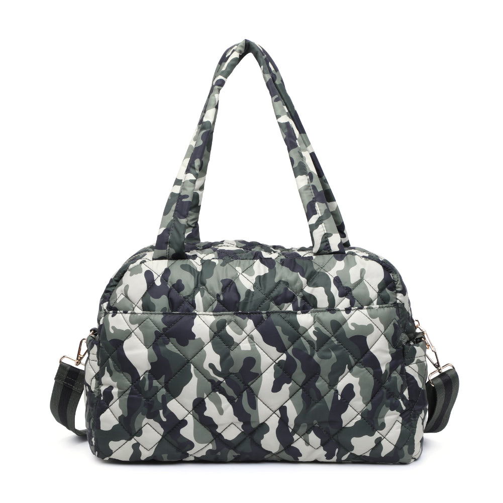 Product Image of Urban Expressions Spencer - Quilted Nylon Weekender 840611184276 View 7 | Green Camo