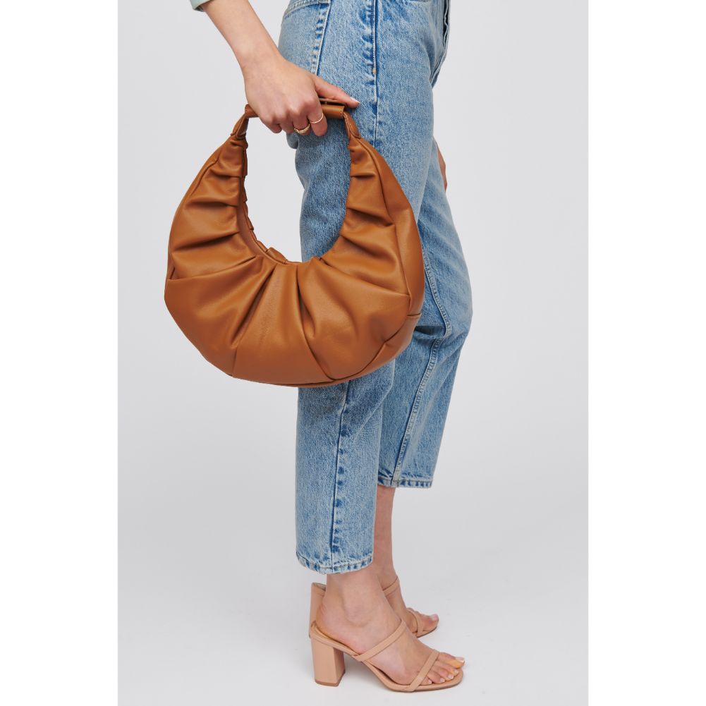 Woman wearing Tan Urban Expressions Yvette Shoulder Bag 840611100344 View 2 | Tan