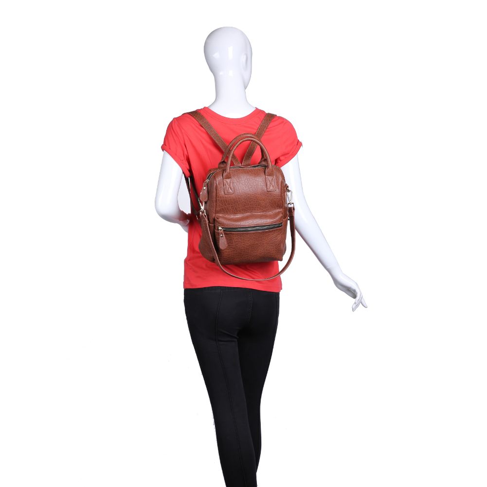 Product Image of Urban Expressions Andre Textured Backpack NA-840611164483 View 5 | Cognac